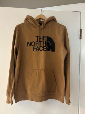 The North Face Men's Caramel Brown Pullover Hoodie with Black Logo